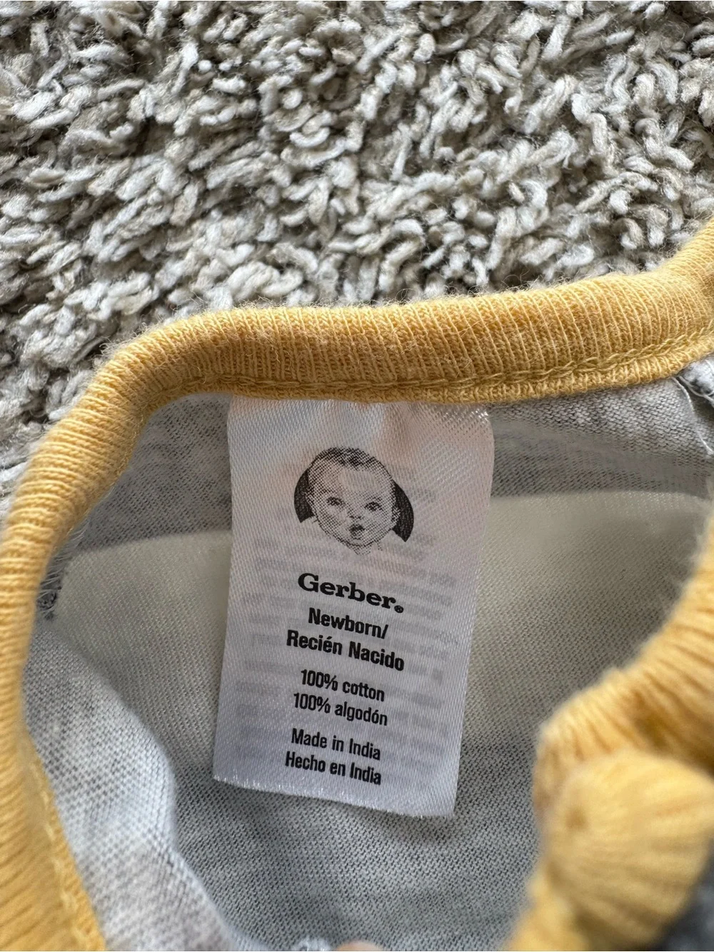 Gerber Newborn Lion Footed Zip Sleeper Gray Stripe One Piece 100% Cotton